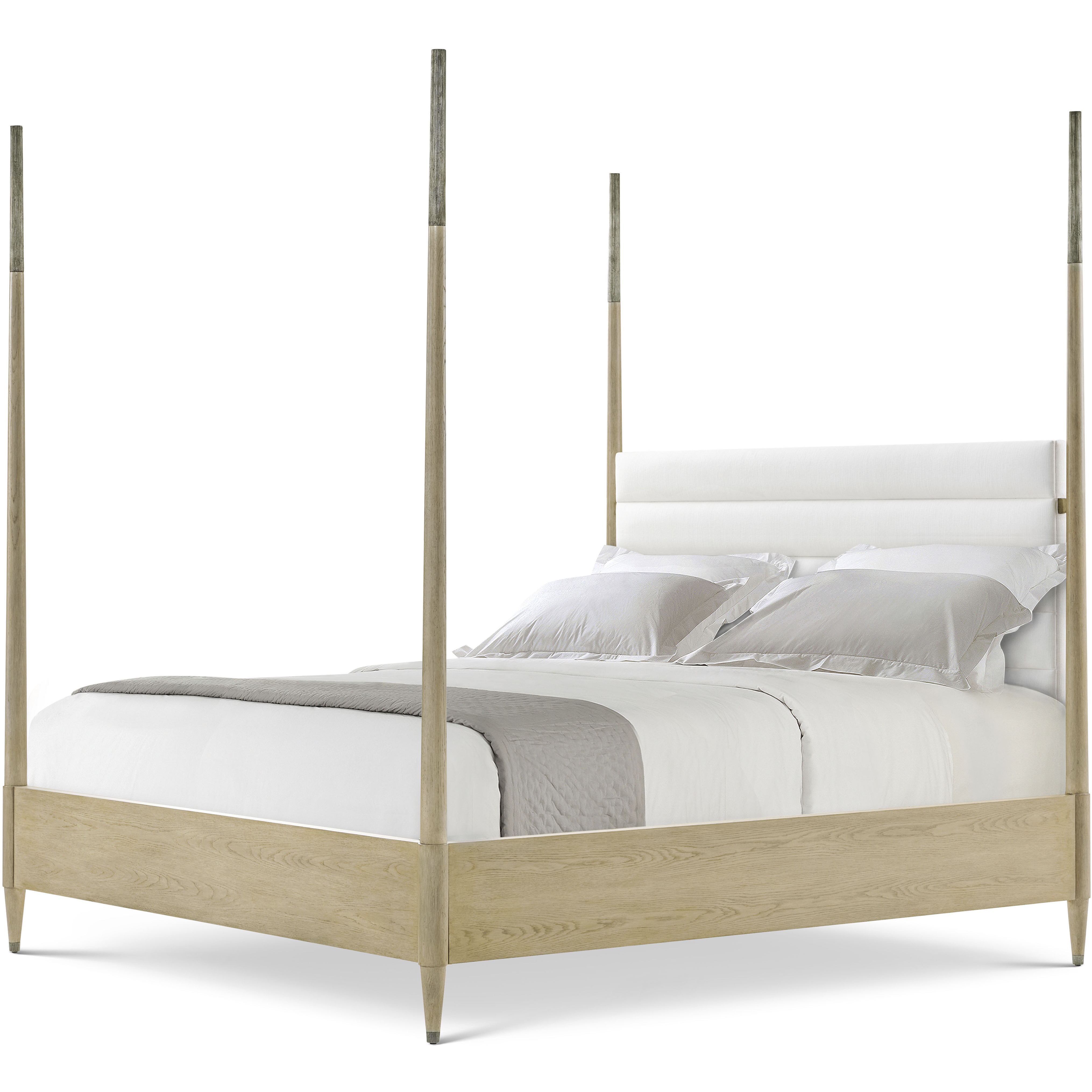 Balboa Coastal Grey Poster US King Bed, Wooden, Upholstered