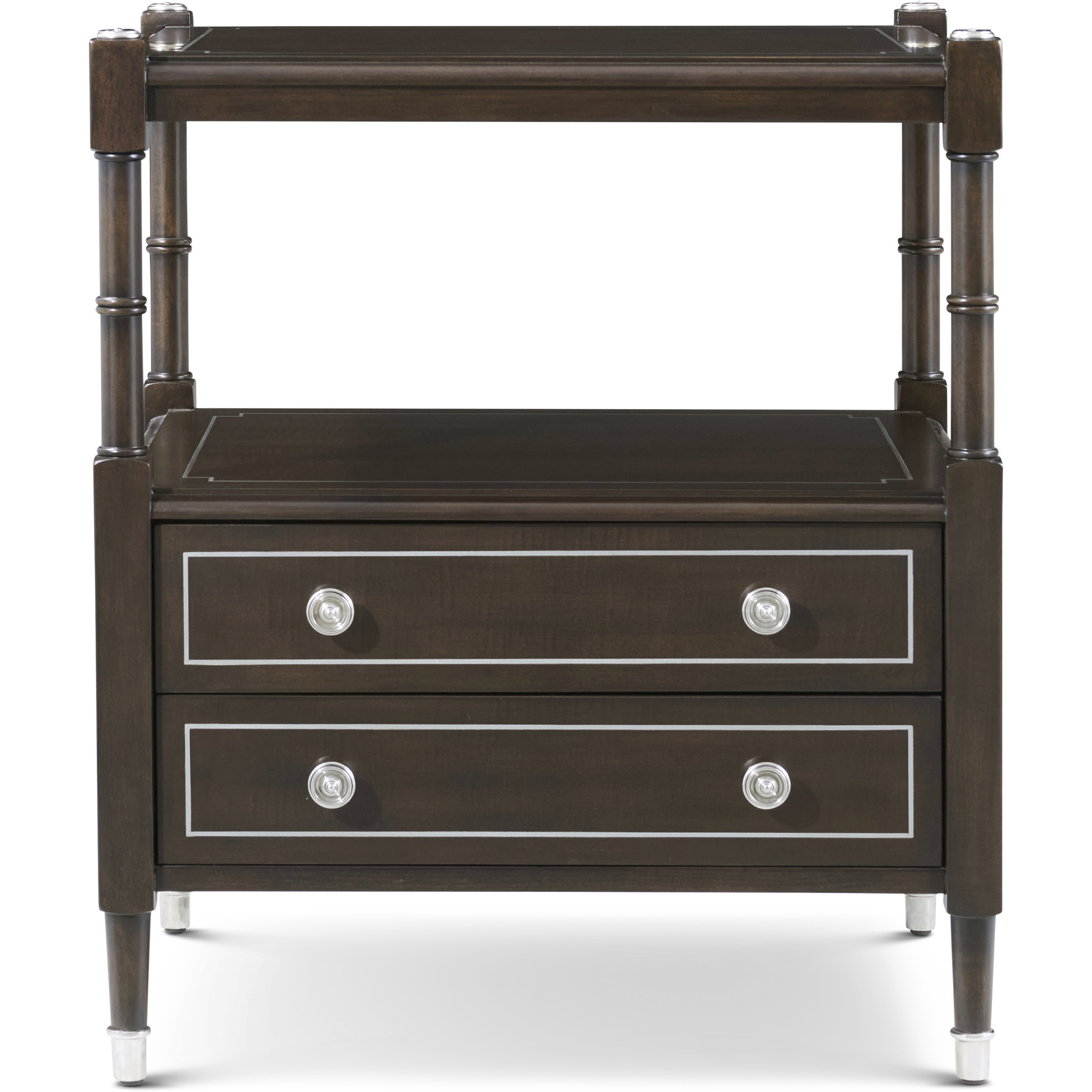 Spencer London 28 X 24 inch Fulham Nightstand, Wooden, 2-Drawer