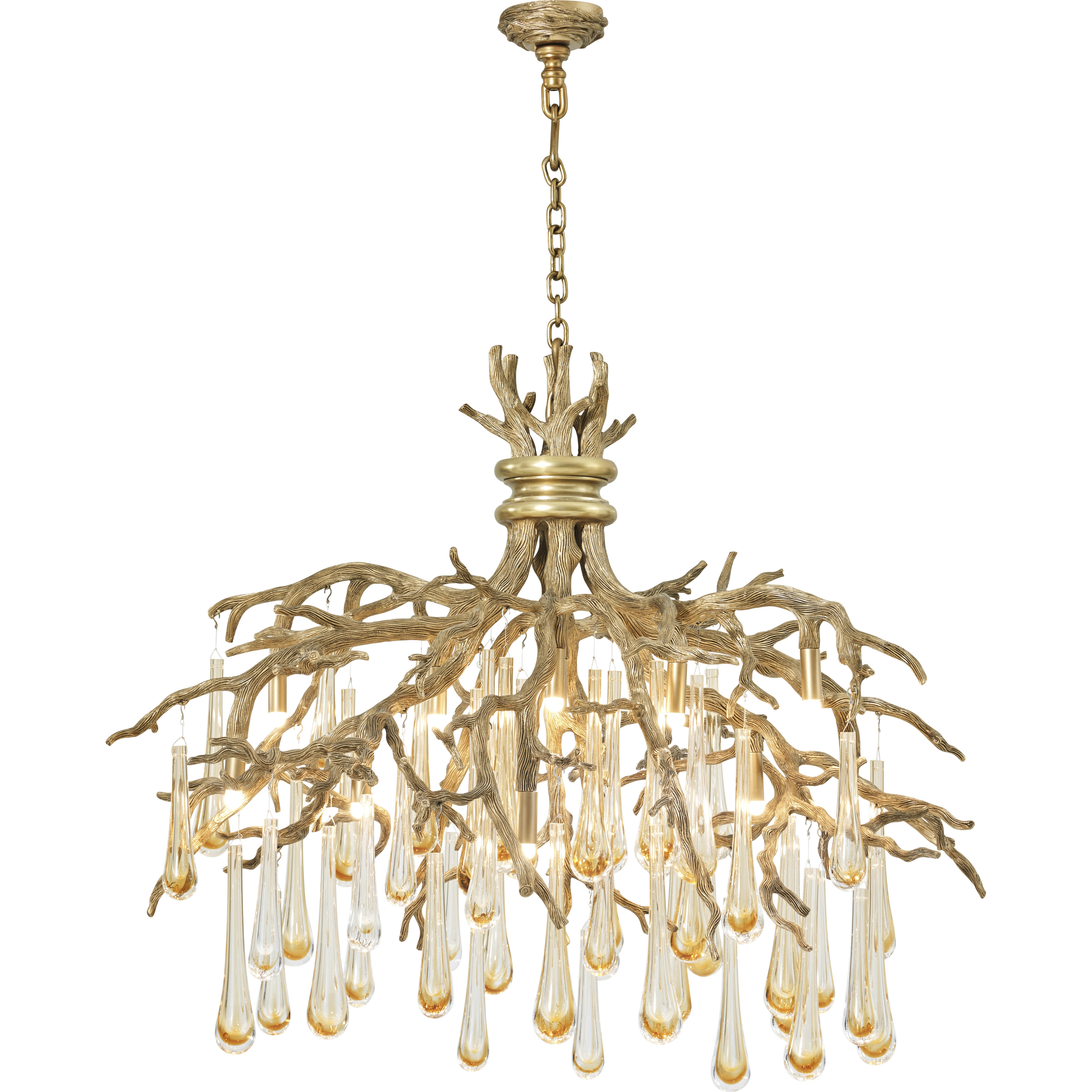 LLoret 28 inch Brass Chandelier Ceiling Light, Piccola, TA Illuminations