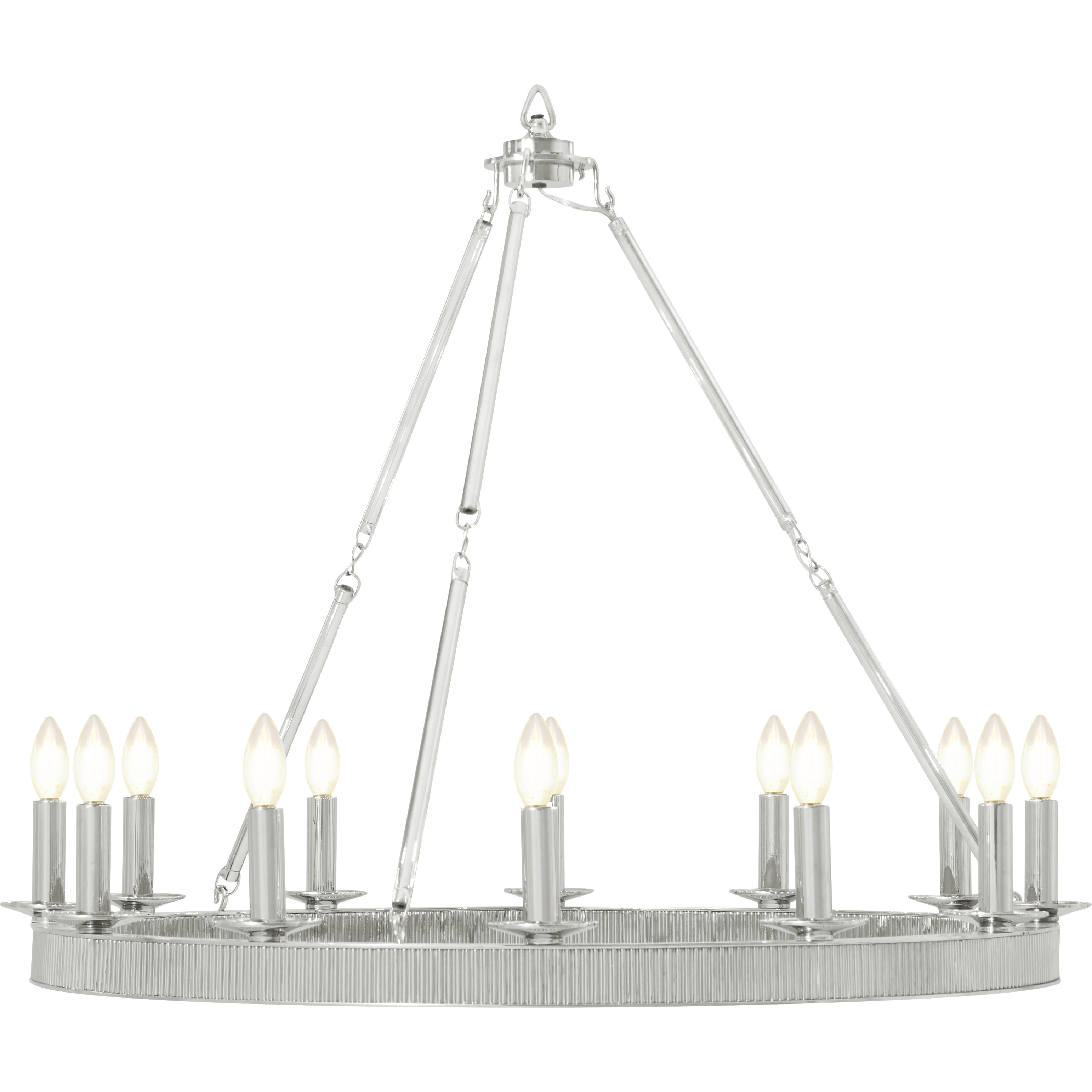 Simon 36 inch Nickel Plated Chandelier Ceiling Light, Grande Round, TA Illuminations