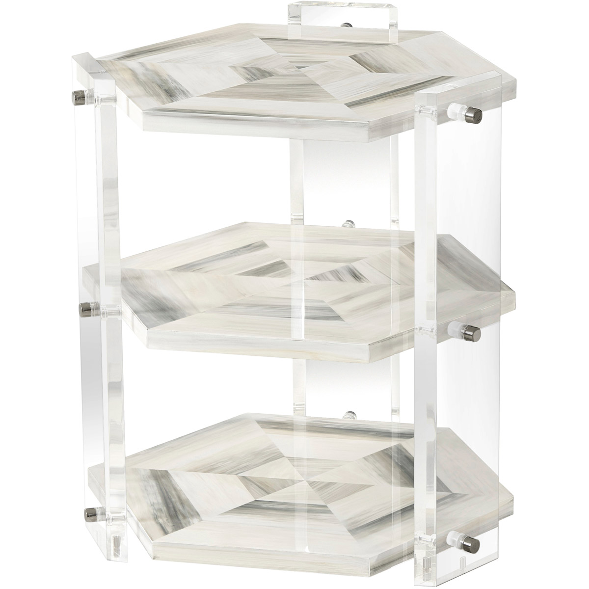 Biscayne 25 X 22 inch Hand Painted Faux Horn Tiled Side Table