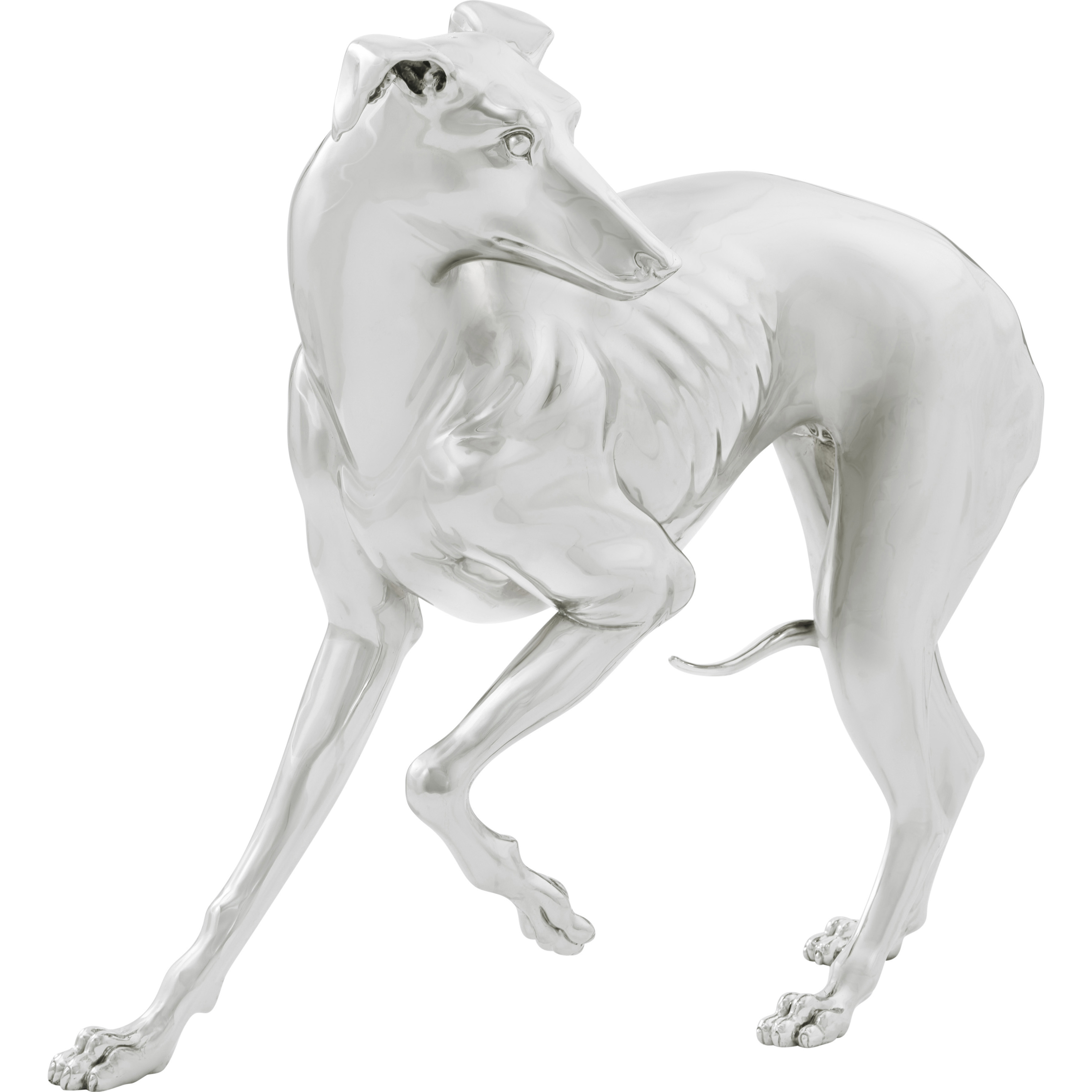 Levriero 45 X 38 inch Sculpture, Brass Dog