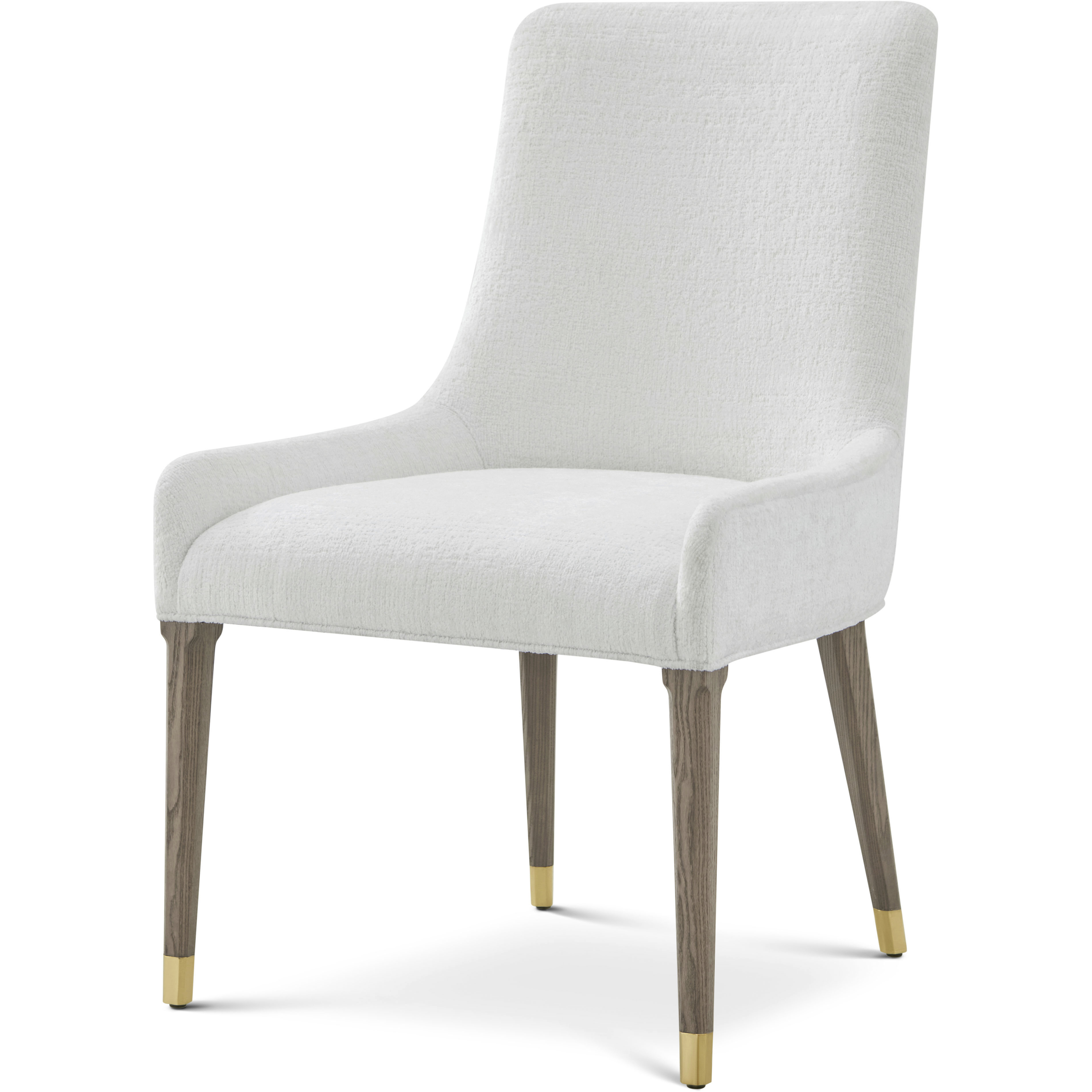 Judith Leiber Couture Mink Dining Side Chair, Wooden, Upholstered