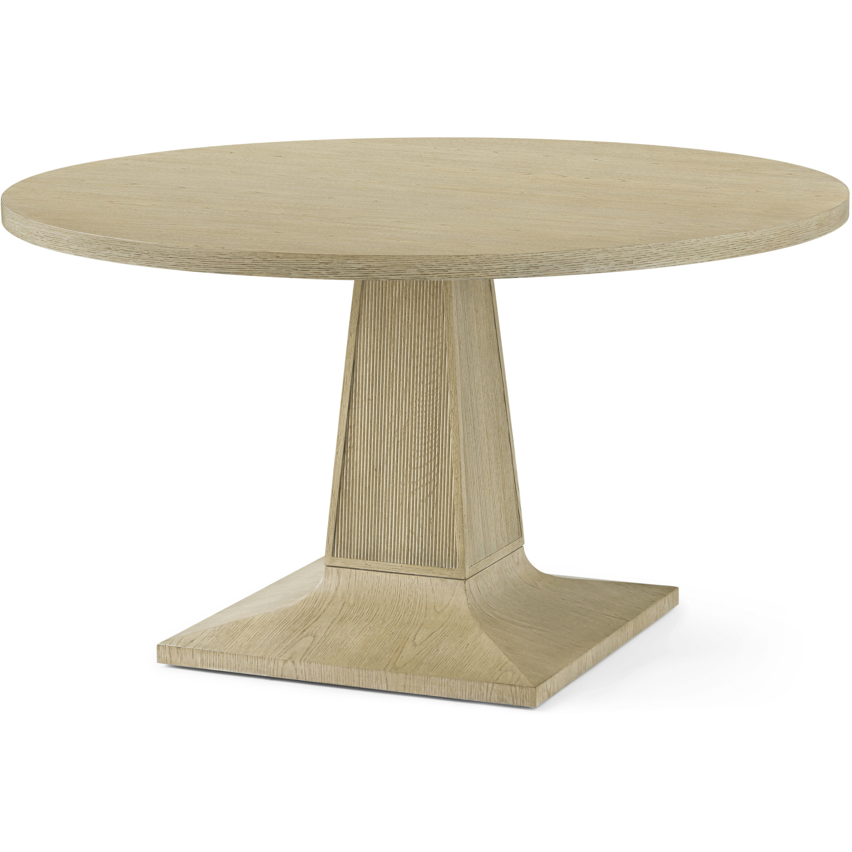 Balboa 54 X 54 inch Coastal Grey Round Dining Table, Wooden, Upholstered, Stephen Church