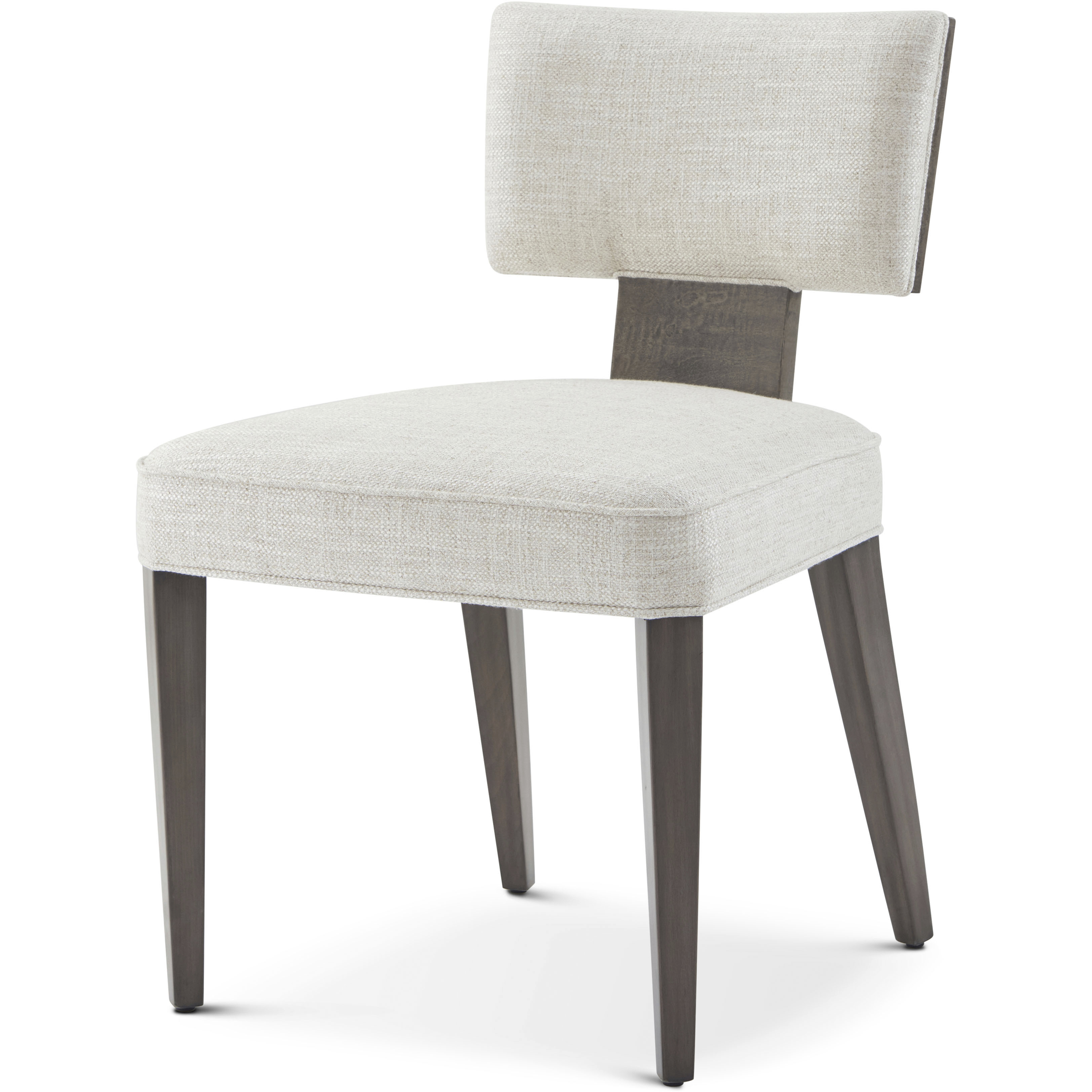 Hudson Pebble Grey Dining Side Chair, Wooden, Upholstered