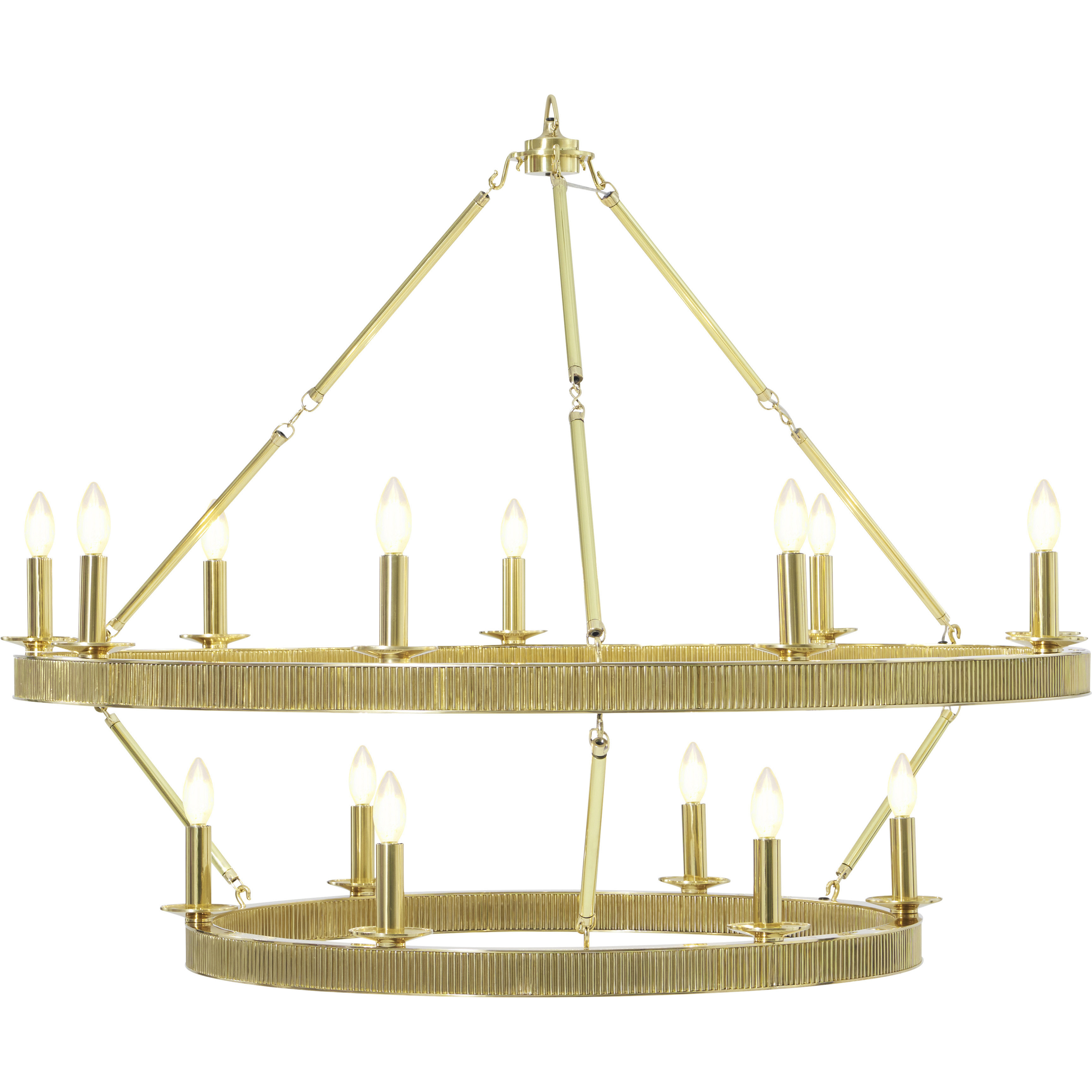 Simon 48 inch Polished Brass Chandelier Ceiling Light, Grande Stack, TA Illuminations