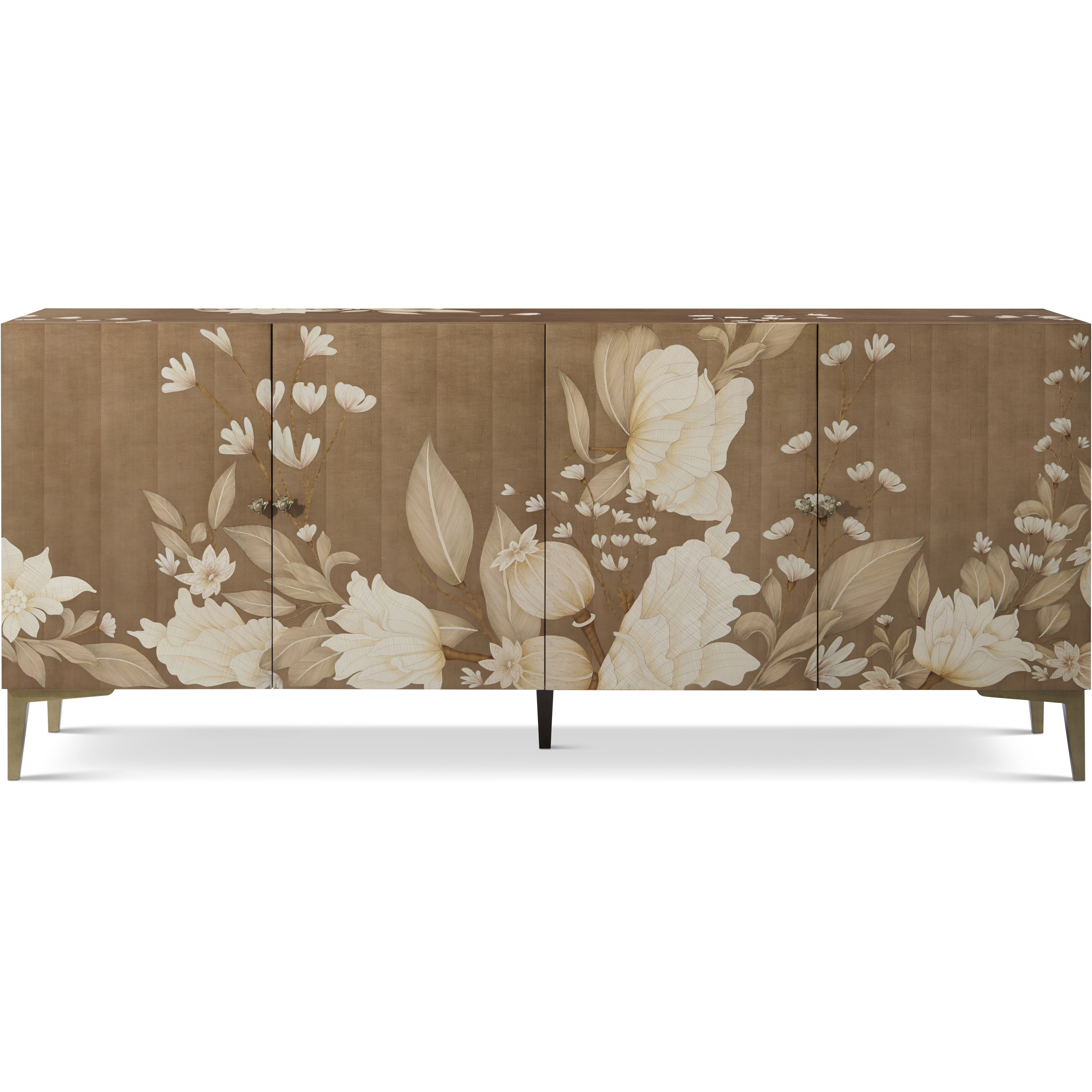 Bouquet 80 X 19 inch Toasted Cashew Sideboard, Wooden, 4-Door