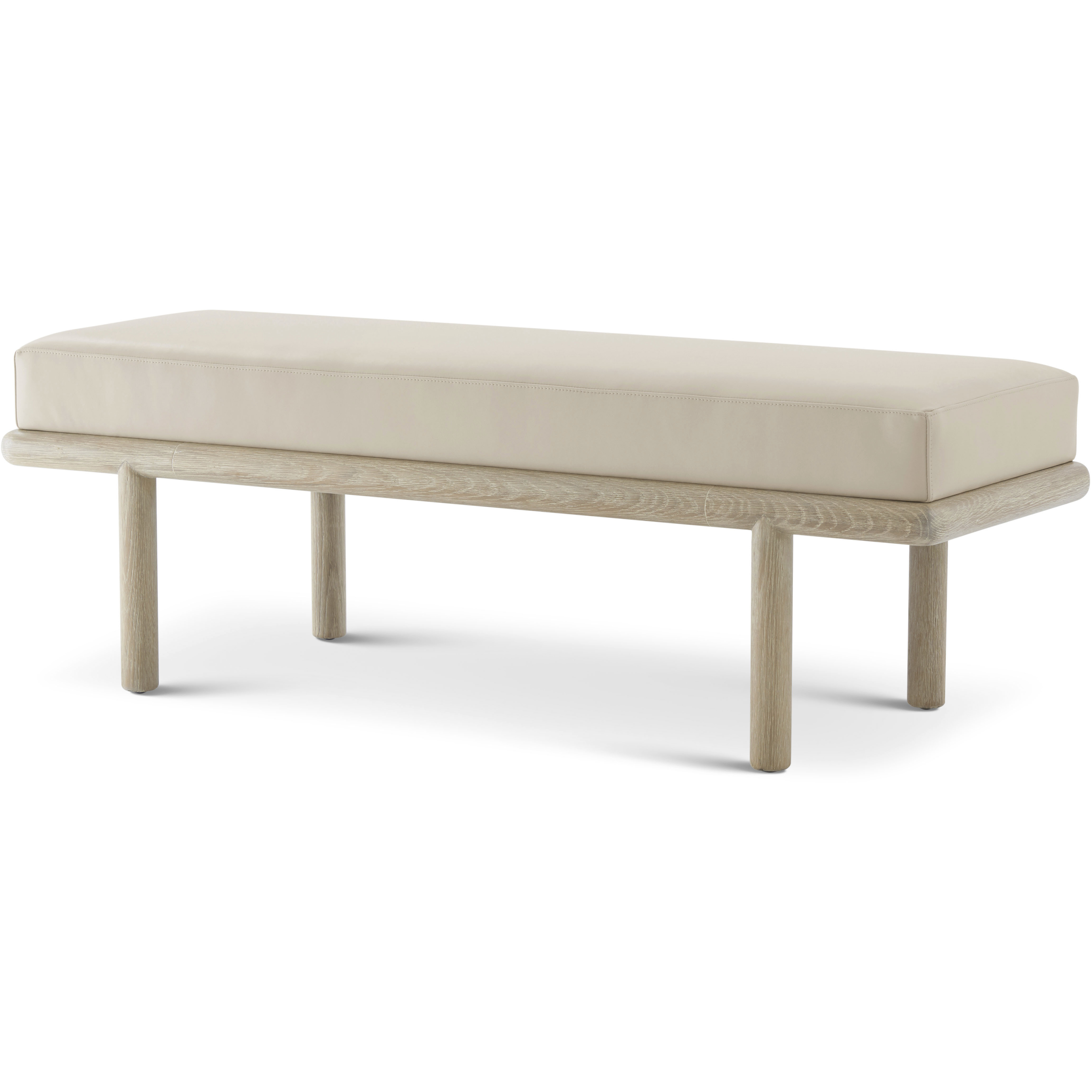 Repose Grey Oak End-of-Bed Bench, Wooden, Upholstered