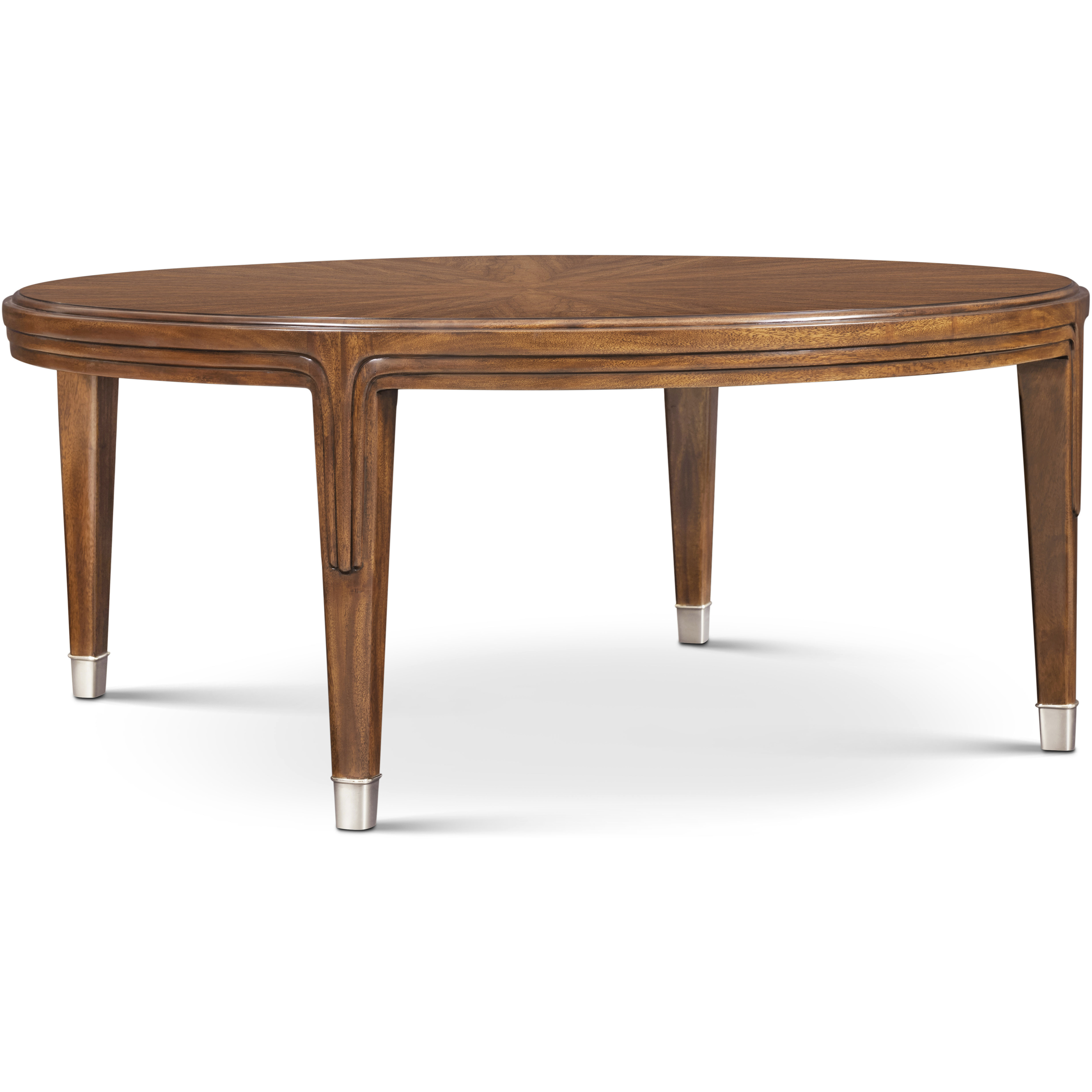 Dorchester 42 X 42 inch Mayfair / Antique White Brass Round Cocktail Table, Wooden