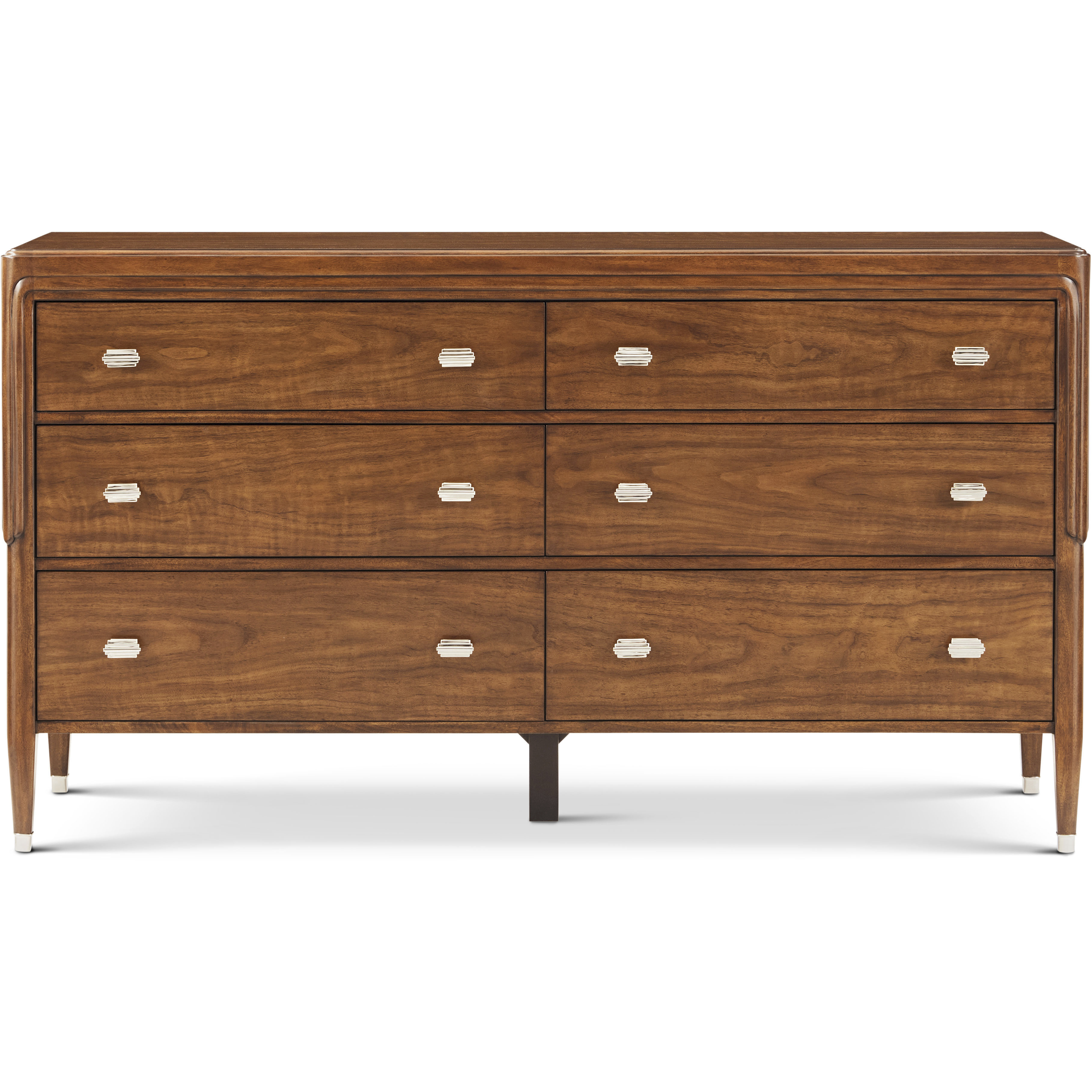 Dorchester Mayfair / Antique White Brass Dresser, Wooden, 6-Drawer