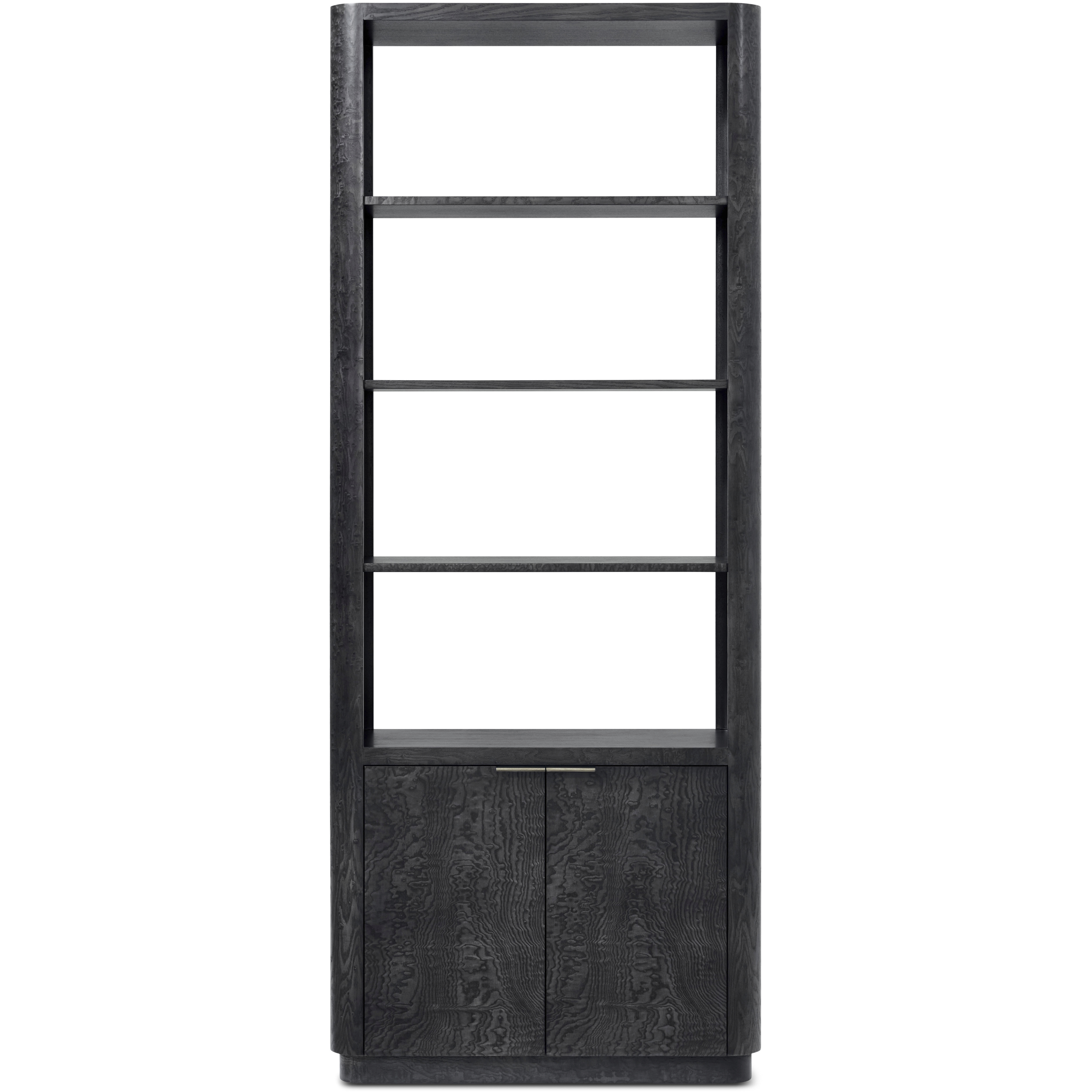 Kesden Silent Black Bookshelf, Wooden, 4-Shelf