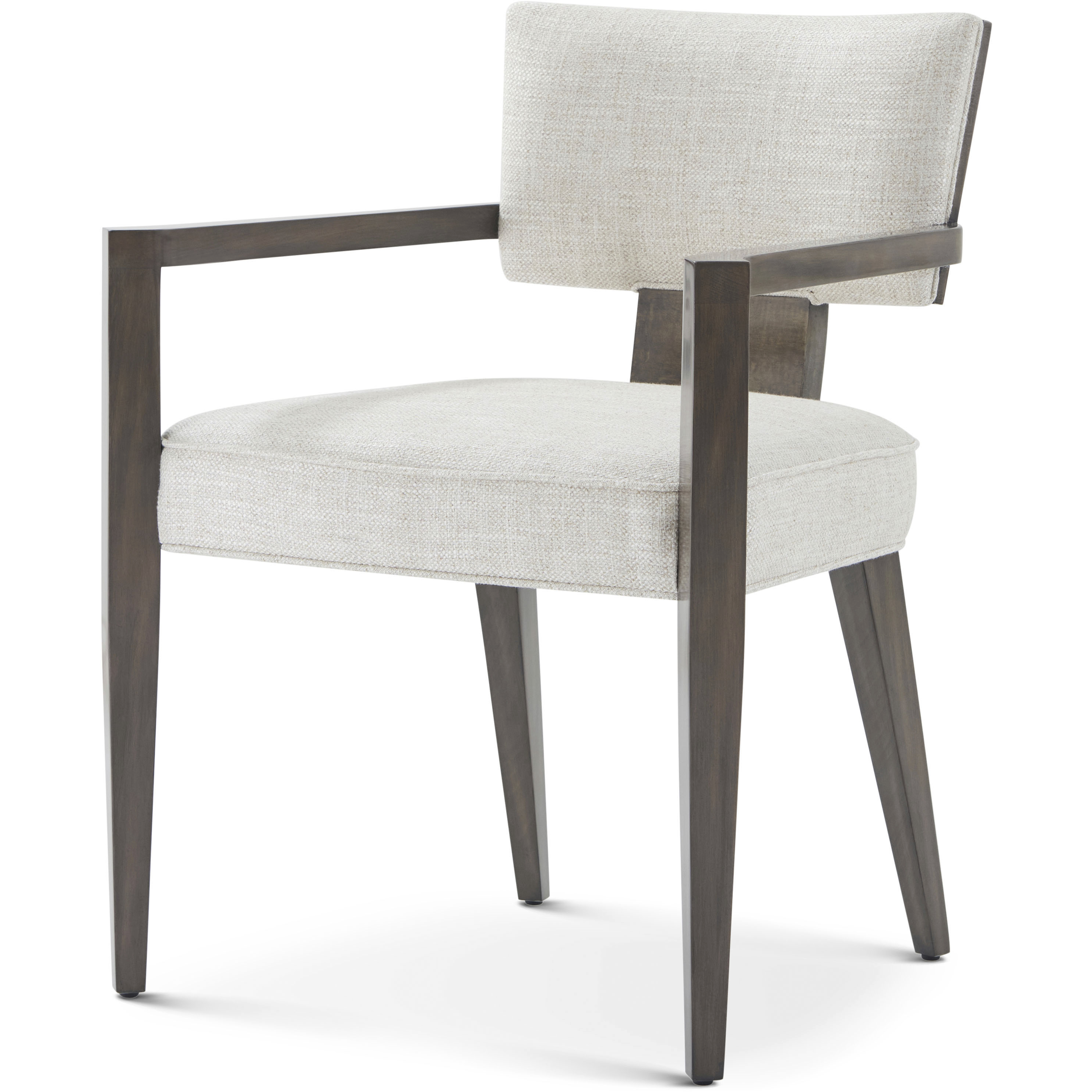 Hudson Pebble Grey Dining Armchair, Wooden, Upholstered