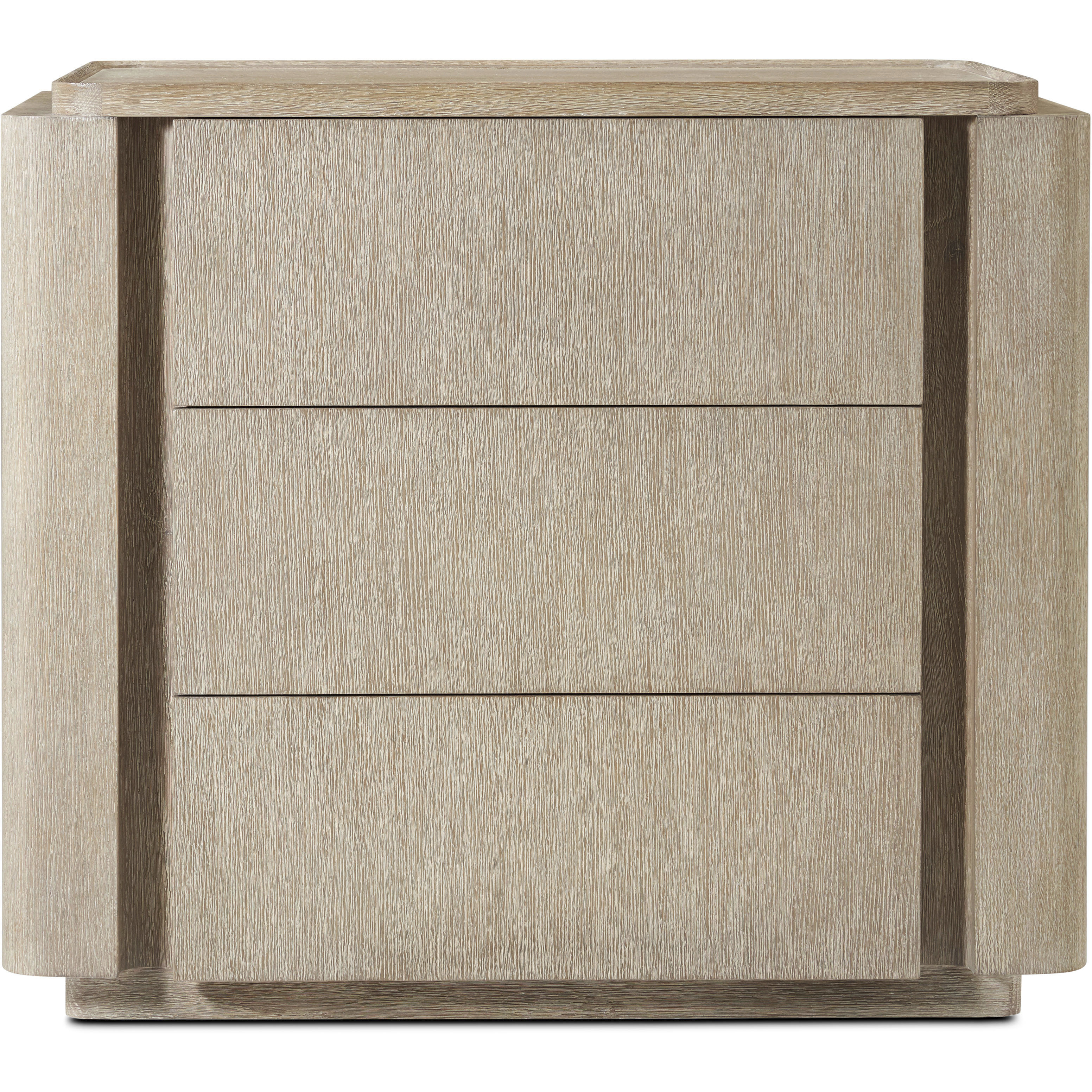 Repose 32 X 28 inch Grey Oak Nightstand, Wooden, 3-Drawer